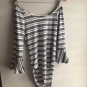 Body suit with bell sleeves